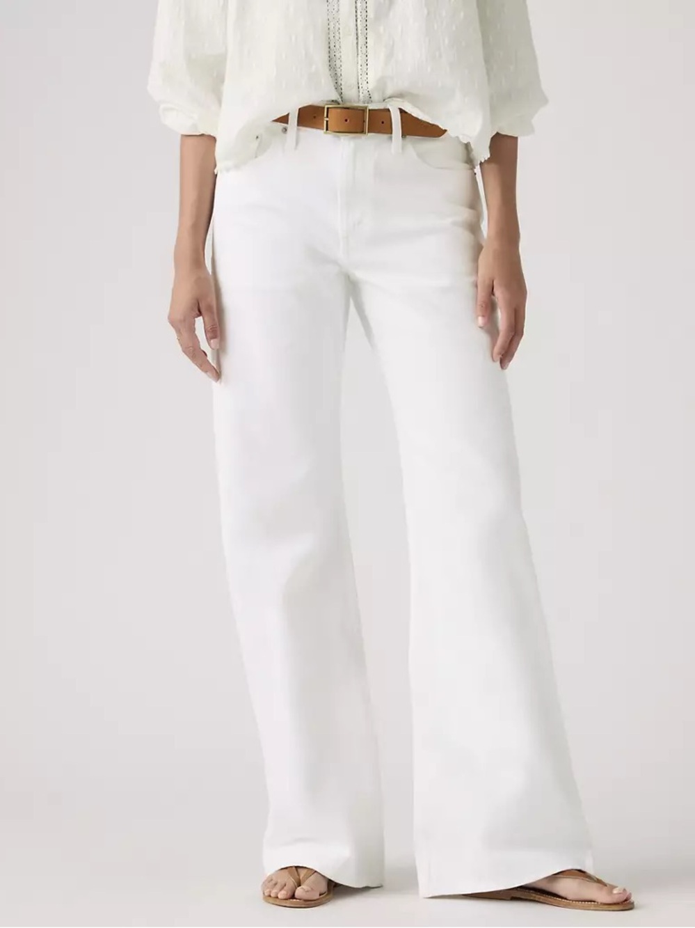 Levi's White Wide-Leg High-Rise Jeans